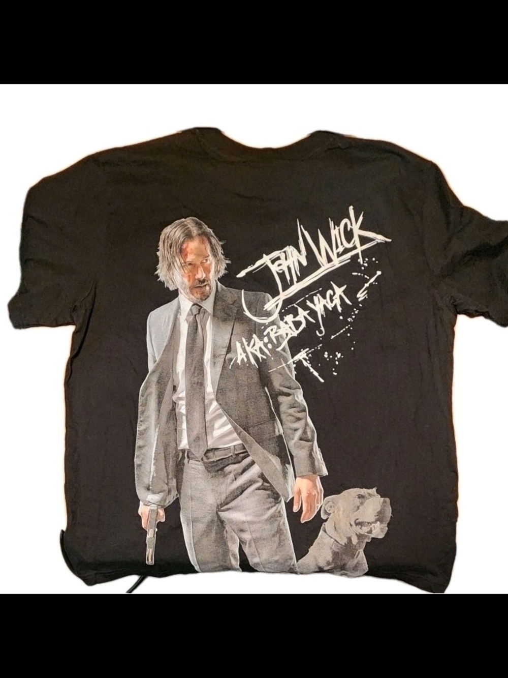 Black Graphic Short Sleeve Tee with Action Character Print